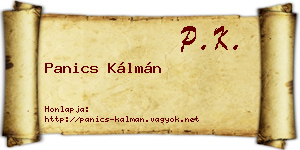 Panics Kálmán névjegykártya