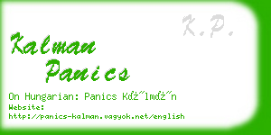 kalman panics business card